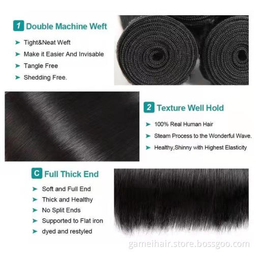 100% Human Hair Vendors Have Straight Bundles Raw Brazilian hair